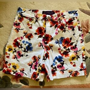 Gloria Vanderbilt Amanda High-Rise Shorts Size 10 Floral Spring Summer